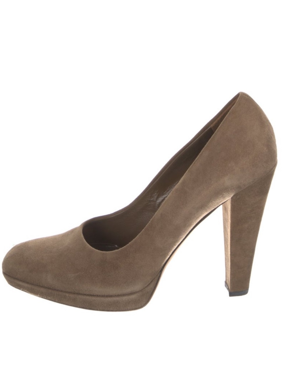 Gucci Taupe Suede Platform Pumps